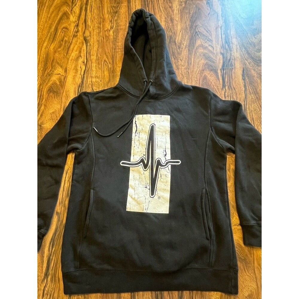 Heartbeat Adrenaline Hoodie Sweatshirt Sz M Threadfast Black
